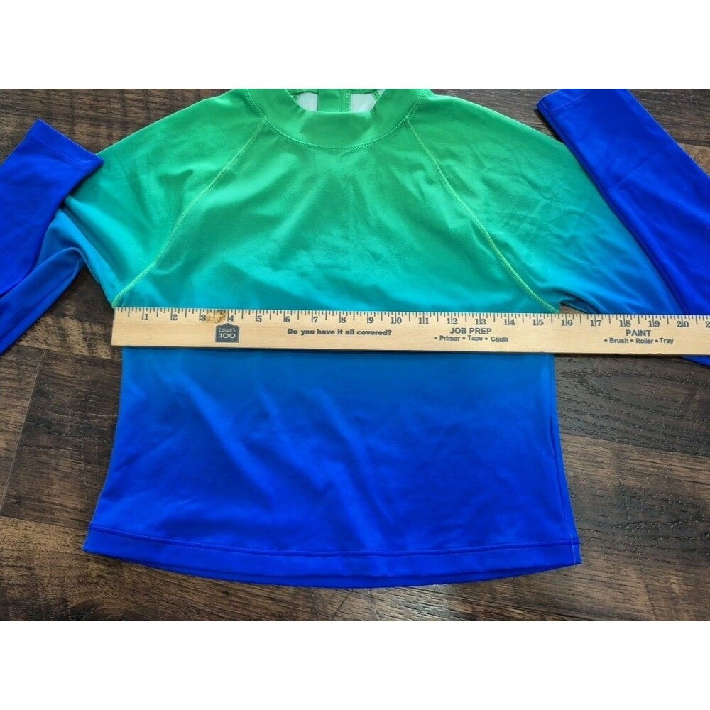 Athleta North Point Crop Rashguard UPF Long Sleeve Swim Shirt M Ombre New - Picture 3 of 11